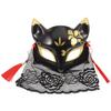 BESTonZON Fox Lace Half Face Mask Animal Mask Prop for Halloween Masquerade Party Costume for Dress-up and Cosplay view 1