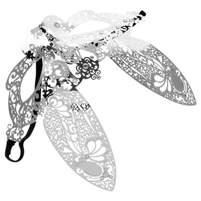 BESTonZON Rhinestone Silver Rabbit Half Face Mask for Party Supplies Carnival Prom Dress-up Accessory