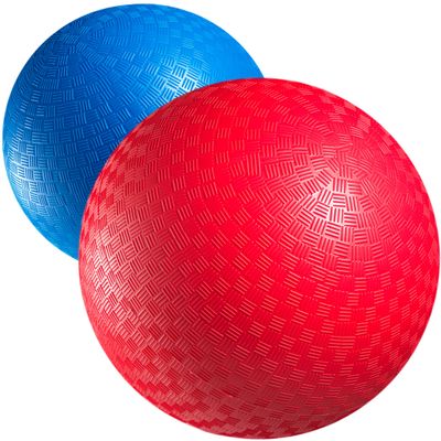 10-Inch Red & Blue Kickballs (2-Pack) with Hand Pump, Playground Balls