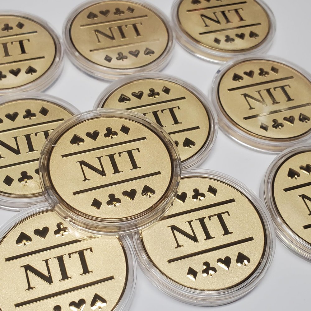 Rook Robot 10x Gold Clad Metal NIT Game Poker Chips: A Fun Dangerous Addition to Your Texas Hold'em or Omaha Card Game
