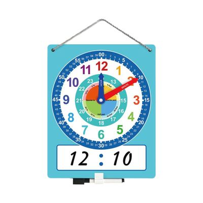 Kids Teaching Clock - Dry Erase | Educational Time Learning Clock with Dry Erase Writing Area, Practical Time Telling Tool, Great for Classroom, School