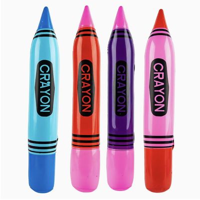 24-Inch Inflatable Crayon Party Toy, Assorted Colors, Lightweight Plastic for Kids' Birthday and Outdoor Play (Blue)