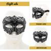 BESTonZON Halloween Warrior Half-face Mask Black Silver Decorative Cosplay Mask for Men Outdoor Party Halloween Costume Prop view 3