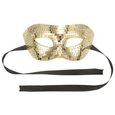 Toyvian Glitter for Women Half Face Cosplay Mask Gold Reflective Sequin Party Mask for Halloween Carnival Dress-up