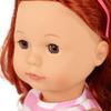 Gotz: Precious Day: Julia Summer - 18" Standing Poseable Doll, Pink-White Striped Dress, Woven Purse & Sunglasses, Red Hair, Collectible Toy, Kids 3+ view 3