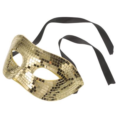 BESPORTBLE Gold Glitter for Halloween and Party, Half Face Sequin Mask with Reflective Mirror Effect, Womens Carnival Costume Accessory for Festival and Dress-up