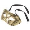 BESPORTBLE Gold Glitter for Halloween and Party, Half Face Sequin Mask with Reflective Mirror Effect, Womens Carnival Costume Accessory for Festival and Dress-up view 1