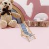 Abaodam 12 Scale Navy Stripe Lounge Seat, Mini Wooden Furniture Decoration for Doll Accessories and Mini Garden Scenes view 3