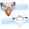 ARTIBETTER 2pcs Animal Costume Party Half-face Masks for Women, White Bird and Fiery Pu Leather Masks for Halloween Carnival Masquerade Cosplay view 3