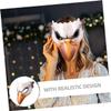 ARTIBETTER 2pcs Animal Costume Party Half-face Masks for Women, White Bird and Fiery Pu Leather Masks for Halloween Carnival Masquerade Cosplay view 4