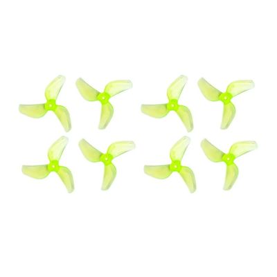 1219S 31mm 1.2 Inch 3-Blade Propeller .0mm 0.8mm Hole PC For Mobula 6 FPV Tinywhoop Drone 4 Pairs(1mm Clear Green)