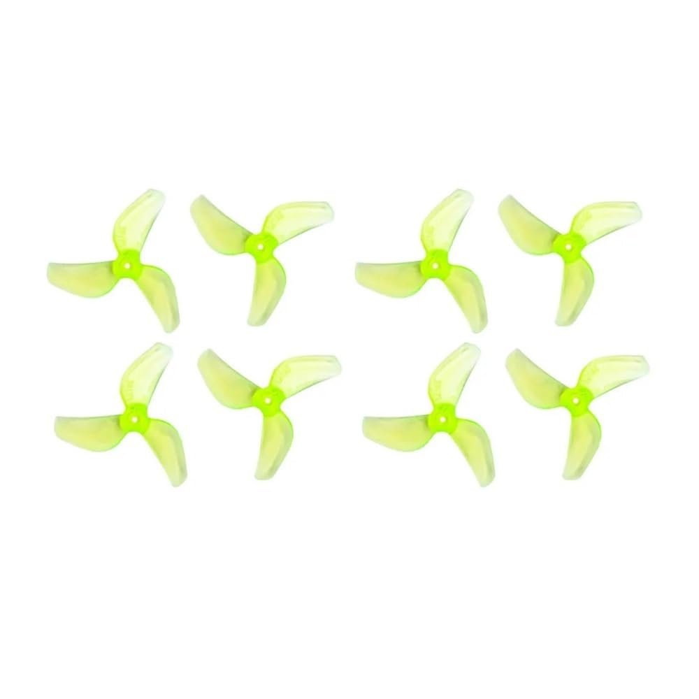 1219S 31mm 1.2 Inch 3-Blade Propeller .0mm 0.8mm Hole PC For Mobula 6 FPV Tinywhoop Drone 4 Pairs(1mm Clear Green)