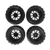 1/10 Scale RC Car Tires, Soft Insert Rubber Tires for Enhanced Performance, RC Truck Wheels Rim Set, 4PCS Black Tires for Off-Road Racing, Hobbyists and Beginners view 2