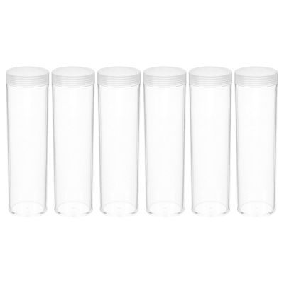 KESYOO Plastic Coin Storage Tube, Diameter 25 mm, Airtight Sealed Lid, 6 Units, Coin Holder for Collection and Secure Organization