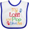 inktastic My Lolli and Pop Love Me Grandchild Baby Bib White and Royal 485ad view 1
