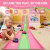 3-Lane Flexible Car Track for Kids: 15 Ft of Portable Roll-Up DIY Flexible Race Track with 6 Cars & 4 Strong Suction Cups Car Ramp Toy Track, Birthday Gift for Boys & Girls Ages 3+ view 2