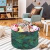 Drekrid Large Storage Baskets - Leaves Monstera Jungle Nursery Organizer Bin Box with Handles Collapsible Round Laundry Hamper for Kids Toys Pet Blanket, Bedroom Living Room Home Decor Gift Basket view 4
