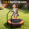 36" Foldable Kids Trampoline with Handle - Indoor/Outdoor Toddler Rebounder for Ages 1-6 - Easy Assembly & Safe Padded Cover (Orange) view 3