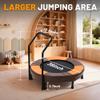 36" Foldable Kids Trampoline with Handle - Indoor/Outdoor Toddler Rebounder for Ages 1-6 - Easy Assembly & Safe Padded Cover (Orange) view 4