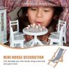 Abaodam 12 Scale Blue Stripe Micro Landscape Mini Deck Chair Prop for Doll Accessories and Indoor Outdoor Display view 3