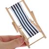 Abaodam 12 Scale Blue Stripe Micro Landscape Mini Deck Chair Prop for Doll Accessories and Indoor Outdoor Display view 4