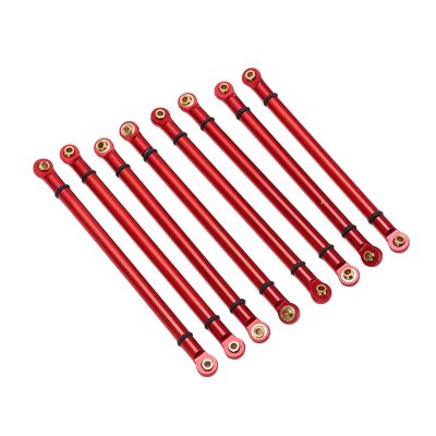 8pcs Aluminum Alloy Link Rods, CNC High Strength Suspension Upgrade for RC Crawler Car Parts, 139mm 132mm 124mm Rod Set for Off-Road Enthusiasts, Hobbyists, Trail Crawling and Scale Modeling