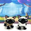 2pcs Articulated 3D Printed Siamese Cat, 6" White Cat with Blue Eyes, Articulated Fidget Toy, Desk Dcor, Display, 3D Printed in USA - ASC001-White/Brown view 2