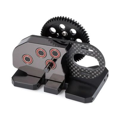31% Overdrive 2Low Transmission Gearbox Carbon with Delrin Skid Compatible with 1/10 RC Crawler Chassis Cheater Rigs