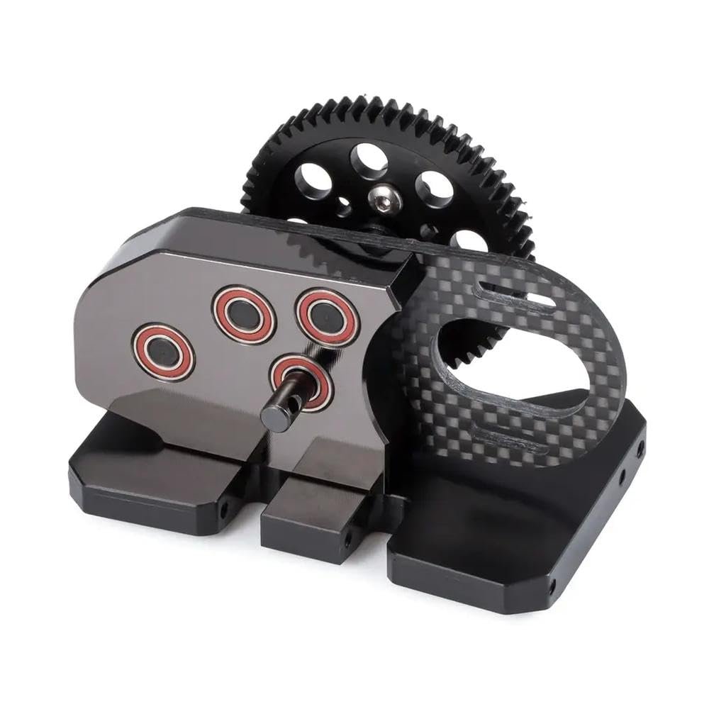 31% Overdrive 2Low Transmission Gearbox Carbon with Delrin Skid Compatible with 1/10 RC Crawler Chassis Cheater Rigs