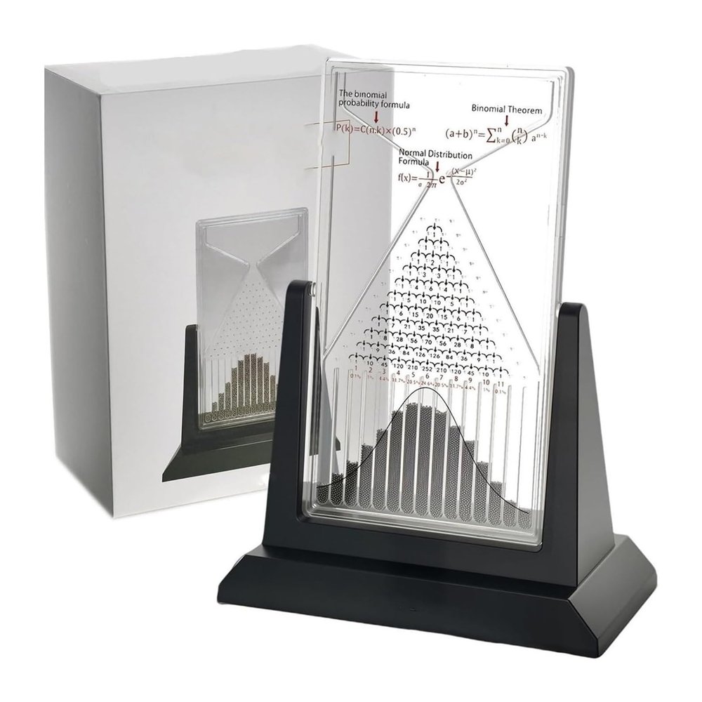 231131cm Desktop Galton Board, Probability Demonstration Model with 17500 Metal Beads, Physics Statistical Experiment Tool for School Labs