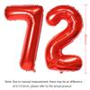 40Inch 72 Balloon Number Red Helium Number 72 Balloon Self-Sealing for Birthday Party Decorations and Anniversary Party Dcor(Red 72) view 2