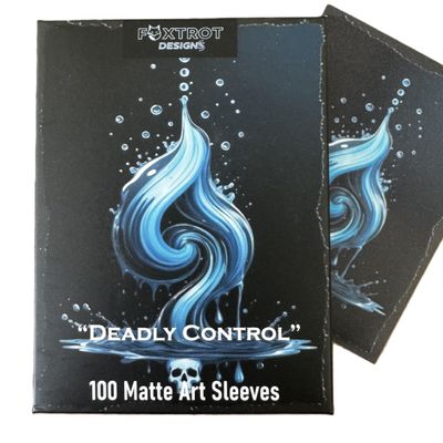 100 Ct. TCG Art Card Sleeves with Matte Textured Back. Blue Black design perfect for dimir or control decks - Compatible with Magic The Gathering and Other TCGs & LCGs (Deadly Control) Foxtrot Designs