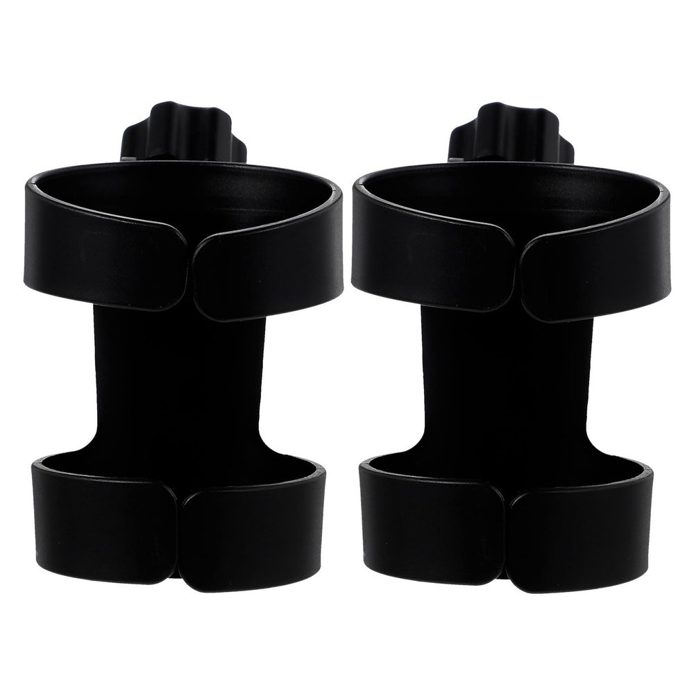 LRXIYODE 2pcs Stroller Cup Holders with Water Bottle Rack and Milk Bottle Holder for Cart, Sturdy Supply Accessory for Strollers and Trolleys