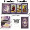 GLOBLELAND 2 Pcs Magical Black Cat Tarot Card Holder Moon Phases Canvas Tarot Bag Jewelry Storage Drawstring Pouches Accessories for Playing Cards and Tarots view 2