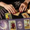 GLOBLELAND 2 Pcs Magical Black Cat Tarot Card Holder Moon Phases Canvas Tarot Bag Jewelry Storage Drawstring Pouches Accessories for Playing Cards and Tarots view 4