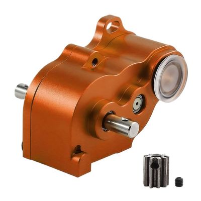 Aluminum Transmission Gearbox for II III 1/10 Crawler Low Center of Gravity Lightweight Metal Chassis Gear Compatible with(Orange)