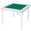 Anveffeg Square Folding Card Table with Green Felt, Portable Mahjong Table for 4 Players, Domino and Poker Game Table with Cup Holders, Chip Trays, Locking Legs, 35.4 Inch view 2