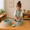 M.Vita Montessori Washing Cloths Activity Set Complete Practical Life Laundry Work with 2 Metal Basins, Pitcher, Pail, Apron & Tools Real Materials for Ages 3+ view 4
