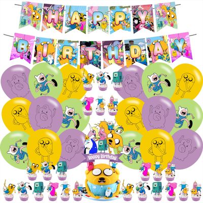 Time Of Adventure Party Supplies,Birthday Party Decorations for Time Of Adventure for kids with happy birthday banner,cake topper ,balloons for Time Of Adventure theme birthday party decorations