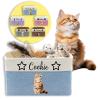 Roseshore Personalized Dog Toy Storage Basket with Photo Name Custom Dog Food Organizer Fabric Bins for Clothes Blankets Dolls-Blue view 2