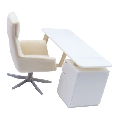 1/12 Scale Dollhouses Desk and Chair Pair with Interchangeable Layout for Creative Miniature Displays Dollhouses Tiny Furniture Set Realistic Miniature Furniture Set