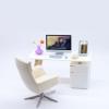 1/12 Scale Dollhouses Desk and Chair Pair with Interchangeable Layout for Creative Miniature Displays Dollhouses Tiny Furniture Set Realistic Miniature Furniture Set view 2