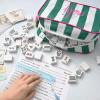 BUZCOZY Empty Mahjong Tiles Bag with 4 Pcs Acrylic Mahjong Line Finder Cards,Mahjong Tile Bags with Zipper for Game Party Travel Gatherings Accessories 9.4 x 6.1 x 3.1 inGreen-Mahj view 2