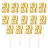 GLSTOY 2024 Gold Cake Toppers 30pcs New Year Dessert Picks Cupcake Decorations Party Supplies for Graduation and Holiday Celebration view 1