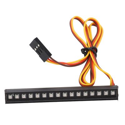 Drfeify RC Bar Roof LED Lamp Kit, 16LED RGB Full Color Light with 8 Lighting Effects Power Off Memory, Plug and Play for 1/18 1/14 Scale RC Cars