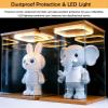 Acrylic Display Case with LED Lighting for Collectibles and Action Figures, Diorama Showcase with Wooden Base view 3
