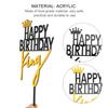 TOPPERFUN King Birthday Cake Topper Crown Design 5pcs Acrylic Non-edible Cake Decoration for Birthday Party Celebration view 4