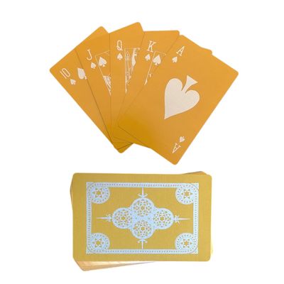 Laser Engraved Aluminum Playing Cards, 52 Card Deck, Anodized Metal, Double-Sided, 3.4 x 2.1 Inches, 0.2mm Thick, Poker Novelty Gift (Gold)