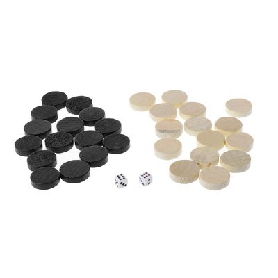 30pcs Wooden Draughts Backgammon Chess Pieces for Draughts & Checkers & Backgammon Chess Piece Board Games