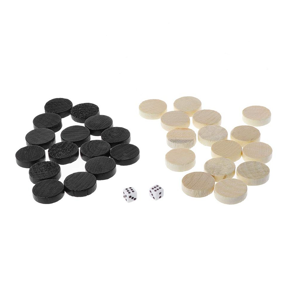 30pcs Wooden Draughts Backgammon Chess Pieces for Draughts & Checkers & Backgammon Chess Piece Board Games